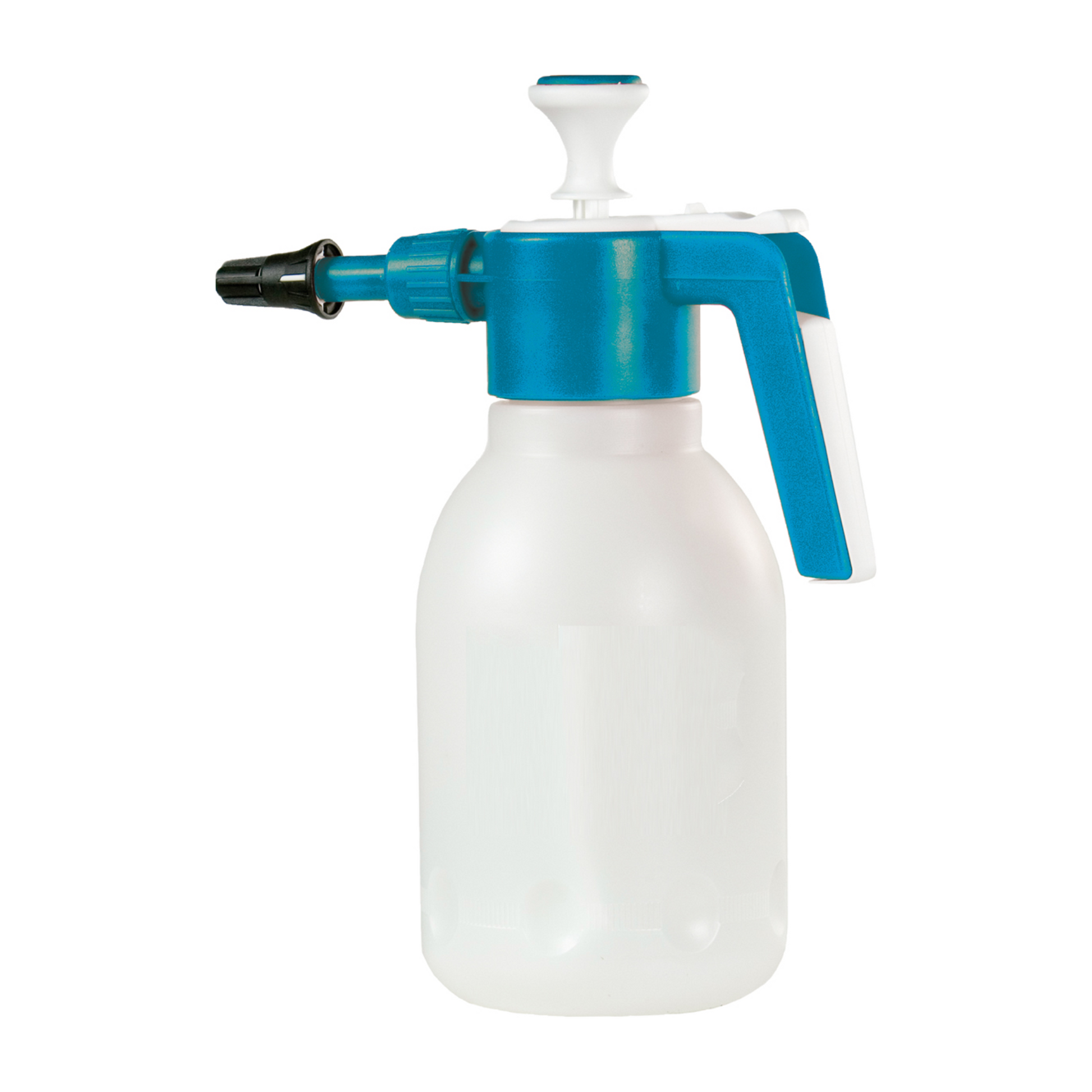 Der Dr. Becher Drucksprüher OF 200 von Dr. Becher GmbH ist eine 1,5-Liter-Sprühflasche mit blauem Griff und Düse sowie durchscheinend weißem Körper. Er verfügt über einen Pumpmechanismus mit weißem Knopf zum einfachen Dosieren von Reinigungsmitteln oder anderen Flüssigkeiten.
.