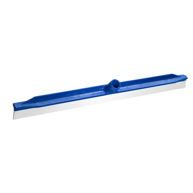 Die WASSERSCHIEBER M.ANGESPRITZTER LIPPE von Haug Bürsten KG ist ein blauer Bodenabzieher mit einer langen, geraden Klinge und einer geformten Lippe für effiziente Reinigung, abgebildet auf weißem Hintergrund.