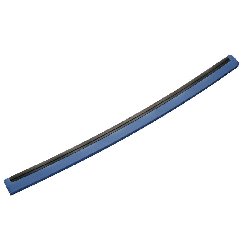 Der ERSATZ-GUMMILIPPE, 1-lippig lebensmittelgummi (700x20x22mm) von Haug Bürsten KG ist vor weißem Hintergrund in blau und schwarz mit einem geschwungenen Design dargestellt.