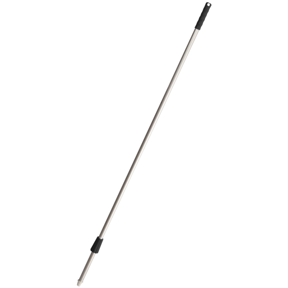 Der Alustiel-Besenstiel „in-up“ von Haug Bürsten KG mit 1400 mm Länge und 22 mm Durchmesser ist mit einer schwarzen Kappe und einer Überdrehmutter ausgestattet, die das Anbringen eines Besenkopfes erleichtert. Sein eloixiertes Alustiel-Finish garantiert sowohl Haltbarkeit als auch Eleganz für jede Reinigungsaufgabe.
