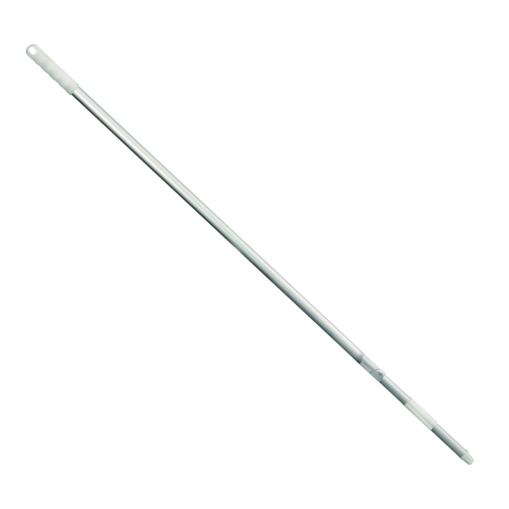 Das Haug Teleskopstiel Alurohr von Haug Bürsten KG ist eine ausziehbare Aluminiumstange mit einer Länge von 1040 mm bis 1750 mm und einem Außendurchmesser von 25/22 mm. Sie verfügt über einen Handgriff und den Haug-Stecksystem-Befestigungsmechanismus zum effizienten Reinigen oder Erreichen hoher Oberflächen.