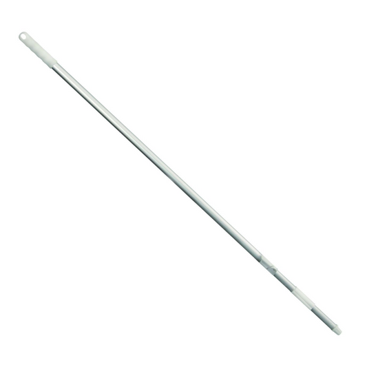 Das Haug Teleskopstiel Alurohr von Haug Bürsten KG ist eine ausziehbare Aluminiumstange mit einer Länge von 1040 mm bis 1750 mm und einem Außendurchmesser von 25/22 mm. Sie verfügt über einen Handgriff und den Haug-Stecksystem-Befestigungsmechanismus zum effizienten Reinigen oder Erreichen hoher Oberflächen.