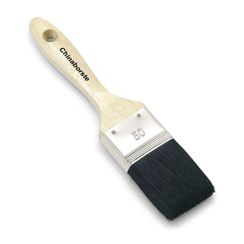 Der Nölle Profi Brush Maler-Lackierpinsel 10 von Nölle Profi Brush Bürsten- & Pinseltechnik e.K. verfügt über einen Holzgriff, eine vernickelte Zwinge und schwarze Borsten für Malqualität.