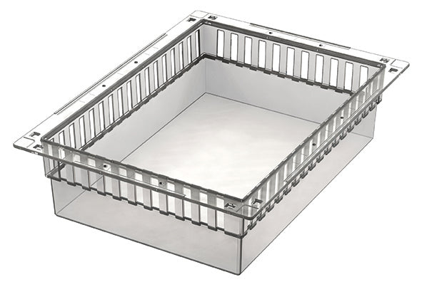 Das Novocal PC-Modul ist ein transparenter, teilbarer, rechteckiger Kunststoffbehälter mit geschlitzten Seiten und flachem Boden, mit den Maßen 400 x 300 x 100 mm (BxTxH) inkl. Auszugsstopps. Auszugsstopps - perfekt für die PC-Aufbewahrung und Organisation. Verpackung: 1 Stück.