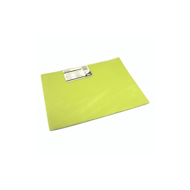 Ein Stapel PAPSTAR 100 Tischsets, Papier 30 cm x 40 cm der PAPSTAR GmbH ist vor einem weißen Hintergrund abgebildet, das Produktetikett ist in der linken oberen Ecke zu sehen.