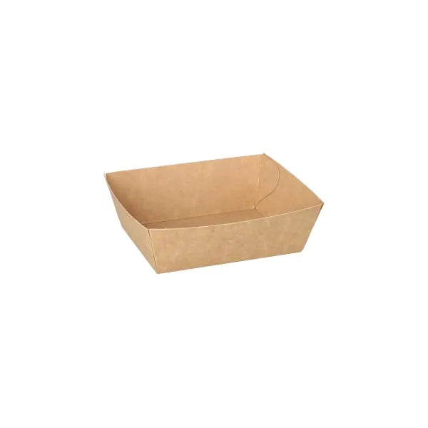 Die PAPSTAR 50 Snacktrays aus brauner Pappe "pure" von PAPSTAR GmbH bieten als nachhaltiges Einweggeschirr die ideale umweltfreundliche Lösung für Snacks - rechteckig, schlicht und robust.