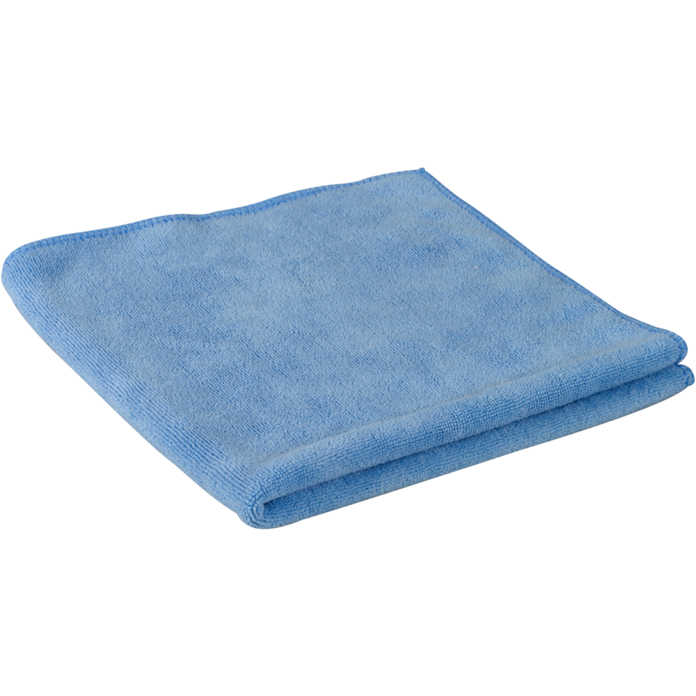 Ein gefaltetes Mikrofasertuch ENA Soft, 40x40 cm von Abena Re-Seller GmbH wird auf weißem Hintergrund gezeigt. Seine weiche Textur und die sauberen Kanten machen es perfekt für Autopflege und Reinigung.