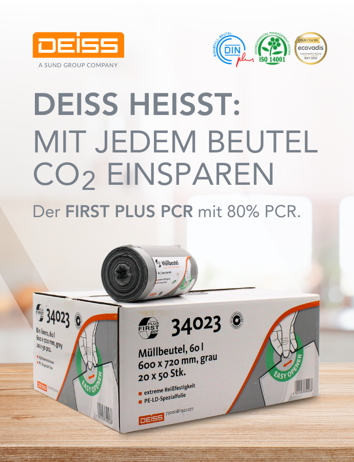 Eine Schachtel DEISS-Müllsäcke mit der Aufschrift
