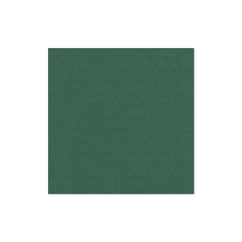 Eine Nahaufnahme eines quadratischen Stücks dunkelgrünen Strukturstoffs, das die Essenz der Servietten 1/4-Falz (40 cm x 40 cm) der „ROYAL Collection“ der PAPSTAR GmbH für umweltbewusste Tischdekoration verkörpert und elegant auf einem weißen Hintergrund ruht.