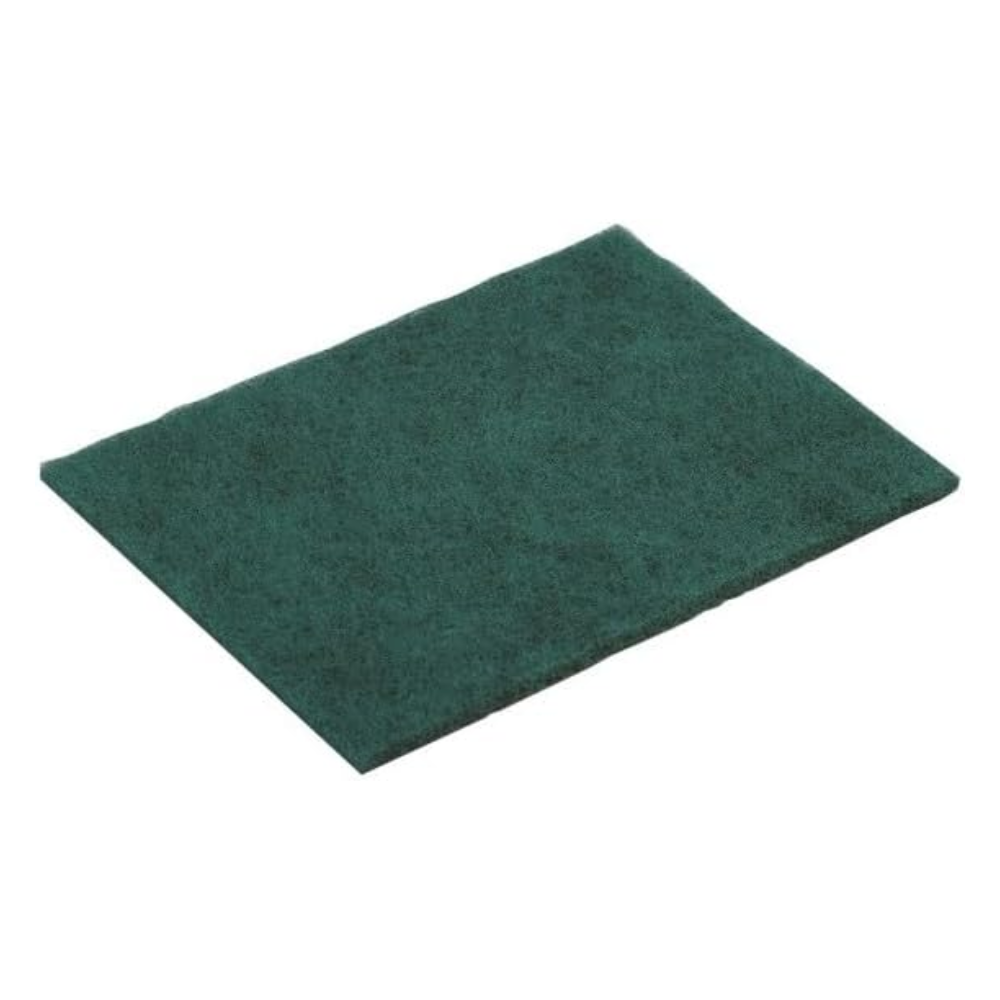 Das Vileda Professional Handpad grün Scheuerschwamm „Strong“ in der Größe 15 x 22 cm im 10er-Set der Vileda GmbH ist mit seinem rechteckigen grünen Scheuerschwamm auf weißem Grund für die professionelle Reinigung konzipiert.