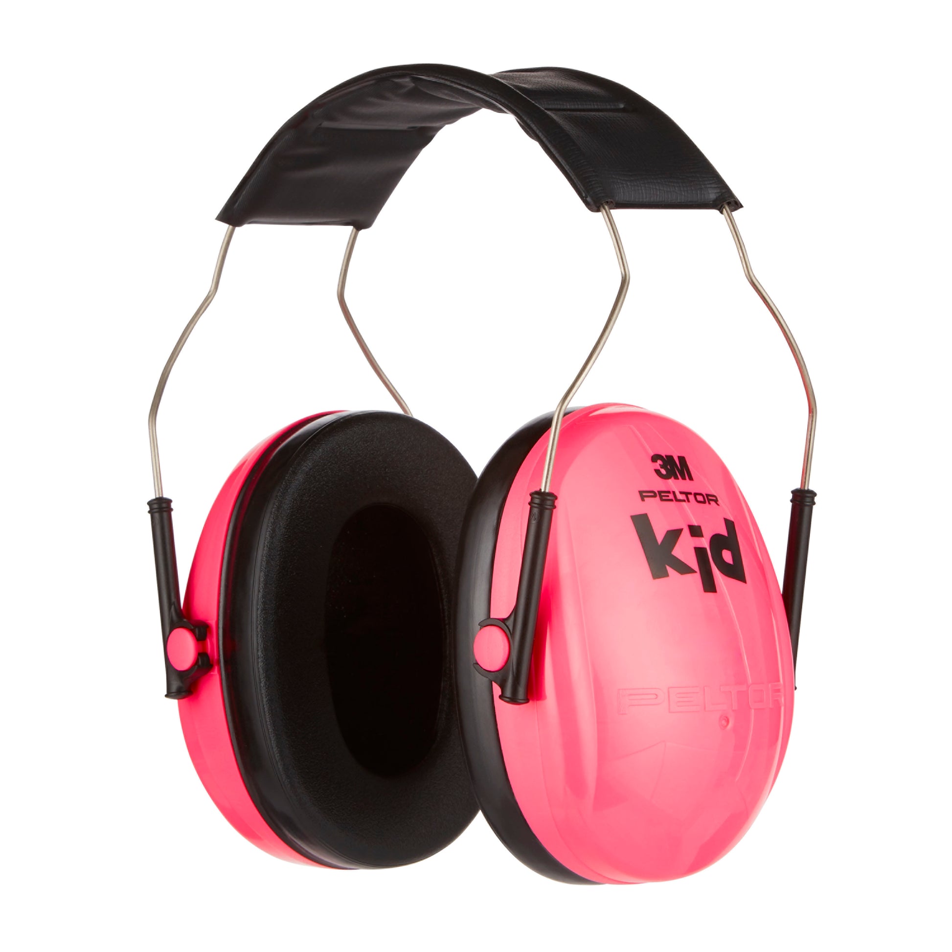 3M™ PELTOR™ Kapselgehörschutz für Kinder von 3M Deutschland GmbH: Pinke Ohrenschützer mit schwarzen Schaumstoff-Polstern und gepolstetem Kopfbügel, speziell für den Hörschutz bei Kindern entwickelt.