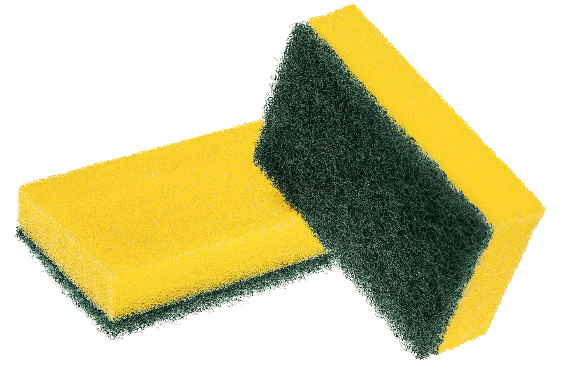 6er-Pack Scotch-Brite® Classic Reinigungsschwamm XXL von 3M Deutschland GmbH mit gelber Schaumstoffbasis und dunkelgrünem Scheuerschwamm.