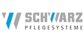 Schwarz Pflegesysteme Logo, grauer Schriftzug mit blauem Akzent bei „V“, darunter schwarzer Text, auf weißem Hintergrund