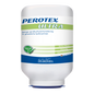 Eine große weiße 3 kg Kartusche Dr. Schnell PEROTEX ULTRA Geschirrreiniger für gewerbliche Spülmaschinen, chlorhaltig, von DR.SCHNELL GmbH & Co. KGaA, ist mit blauen und grünen Akzenten versehen und zeigt die HACCP-Zertifizierung.