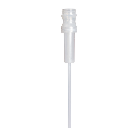 Der DR.SCHNELL Kleindosierer 20 ml mit integriertem Rücklauf (Packung 1 ml) ist ein klarer Dosier-Strohhalm mit Schraubdeckel für präzise Flüssigkeitsmessung, passend für Flaschen/Behälter. Hintergrund: weiß.