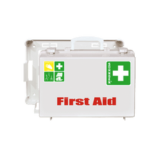 SN-CD First Aid Kit, Empty, White, "First Aid" Printed