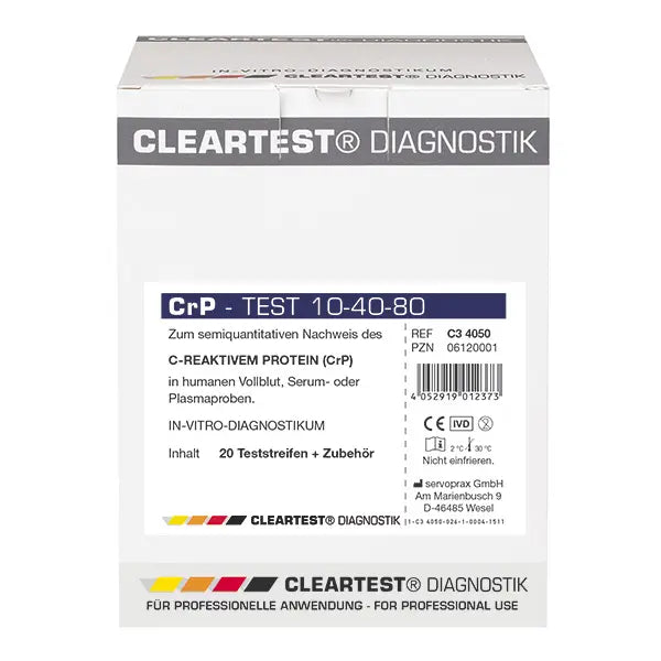 Cleartest CrP Cut Off: 10-40-80mg/l