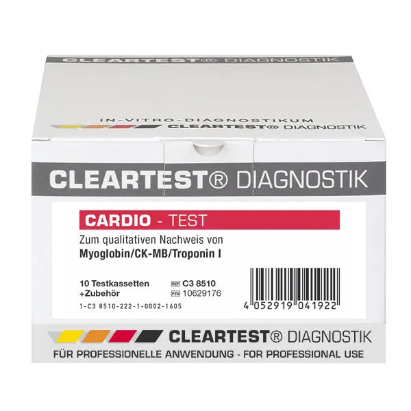 Cleartest Cardio, Pack: 5 test cassettes Myoglobin/CK-MB/Trop I | Pack (5 tests)