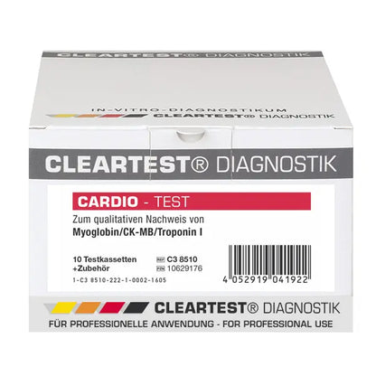 Cleartest Cardio, Pack: 5 test cassettes Myoglobin/CK-MB/Trop I | Pack (5 tests)