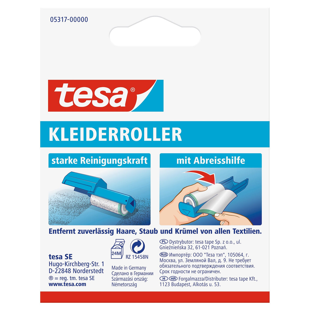 tesa Lint Remover Clothing Refill, 2× Nachfüllung