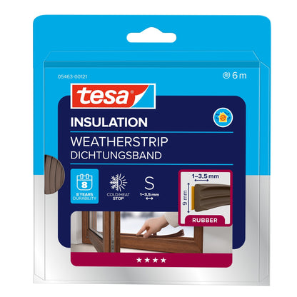 tesa INSULATION Dichtungsband Gummi S, braun 6 m x 9 mm