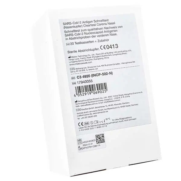 Cleartest Corona ford. Nasal detection of SARS-COV-2 prof.application