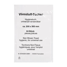 Non-woven wipes, 200 x 300 mm, 50 per pack