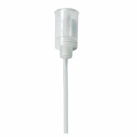 Der Arcora Dosieraufsatz 10 oder 20 ml für 1 L Flasche von Arcora International GmbH ist ein durchsichtiger Kunststoff-Dosieraufsatz mit langem Rohr, ideal zum genauen Abmessen. Er wird als Einzelpackung geliefert und ist auf weißem Hintergrund fotografiert.