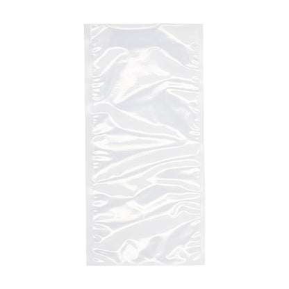 The PAPSTAR 100 edge-sealed bag from PAPSTAR GmbH is a transparent, rectangular PA/PE bag with crumpled film, shown empty and open on one side, ideal for food storage.