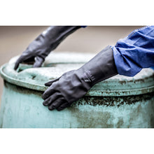 NITRAS BLACK BARRIER, chemical protection gloves, black