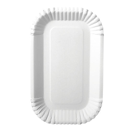 The PAPSTAR 100 trays, cardboard "pure" square white from PAPSTAR GmbH are rectangular white cardboard plates with a wavy, corrugated edge - perfect for catering needs and an environmentally friendly choice.