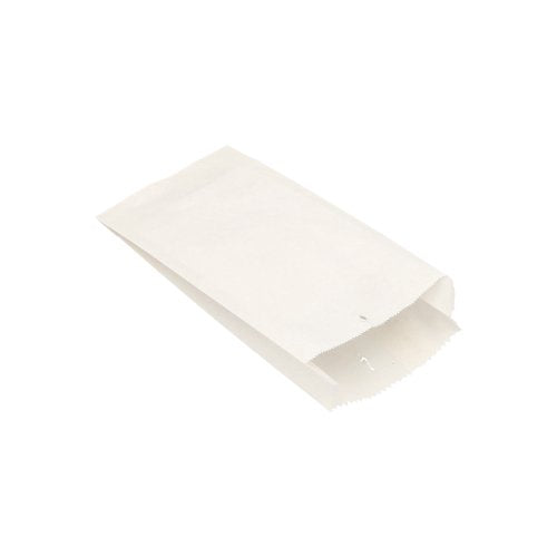 Ein weißer, rechteckiger PAPSTAR 1000 Papierfaltenbeutel aus Cellulose der PAPSTAR GmbH liegt offen und leer auf einer weißen Fläche und zeigt sein schlichtes und umweltfreundliches Design.