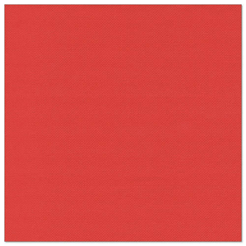 Eine quadratische, ebene Fläche in kräftigem Hellrot mit feiner Struktur, die an die 50 Servietten "ROYAL Collection" 1/4-Falz 40 x 40 cm rot der PAPSTAR GmbH erinnert.
