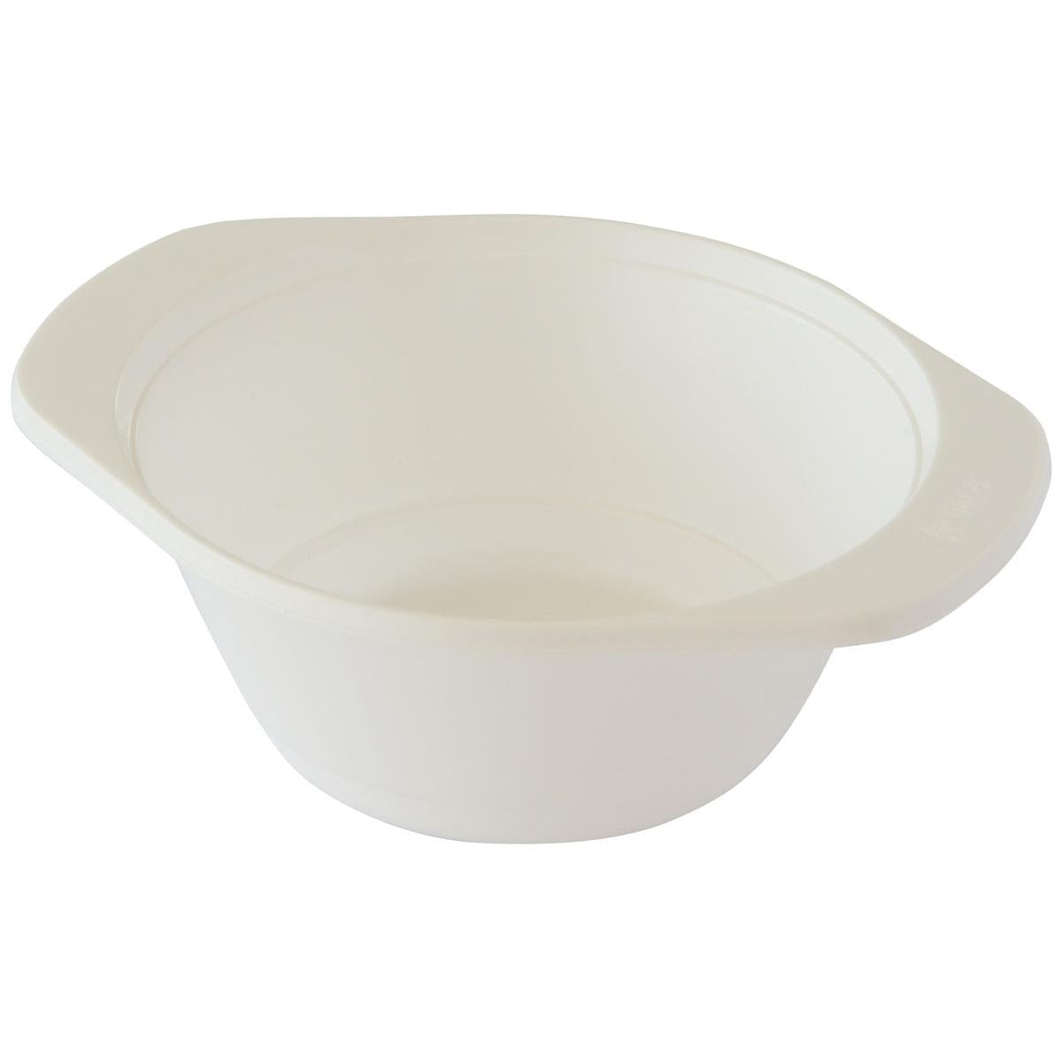 Die Duni GmbH Multi-Schale Weiß PS 149x122x50 ist eine weiße Kunststoff-Rührschüssel mit zwei flachen Griffen, glatter Oberfläche und ist leer - perfekt für Catering und Gastronomie. Erhältlich in Packungen zu 100 Stück.