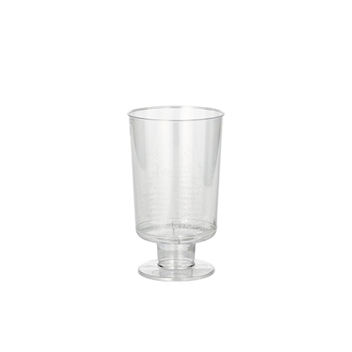 Auf schlichtem weißem Hintergrund ist ein Set mit 10 durchsichtigen, einteiligen Starpak Stiel-Gläsern für Weißwein (0,1 l, Ø 5,1 cm, 8,5 cm hoch) abgebildet; sie sind aus hochwertigem PS hergestellt und ideal zum Servieren von Weißwein.