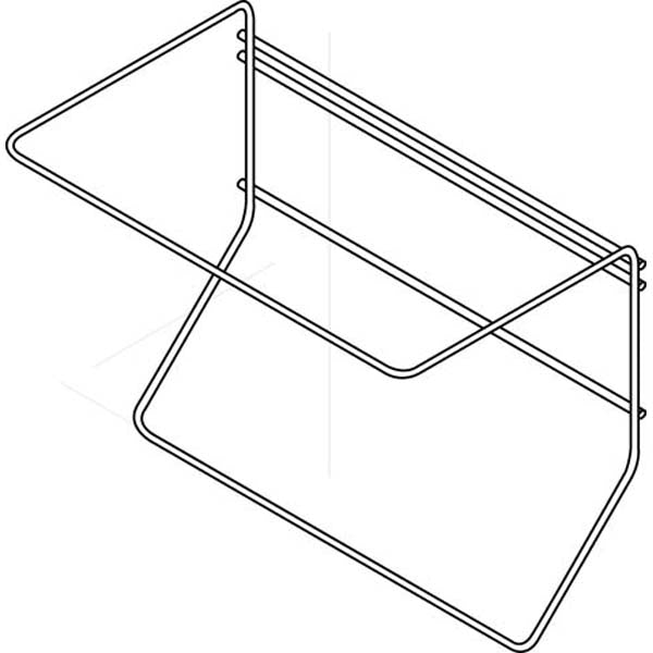 Erhabene Ansicht: Einfacher Drahtgestell-Kanisterhalter 1 x 5 Liter aus Edelstahl von Diversey Deutschland GmbH & Co. OHG, mit offenen Seiten und zwei oberen Stangen - ideal für die effiziente Aufbewahrung eines 5-Liter-Kanisters.