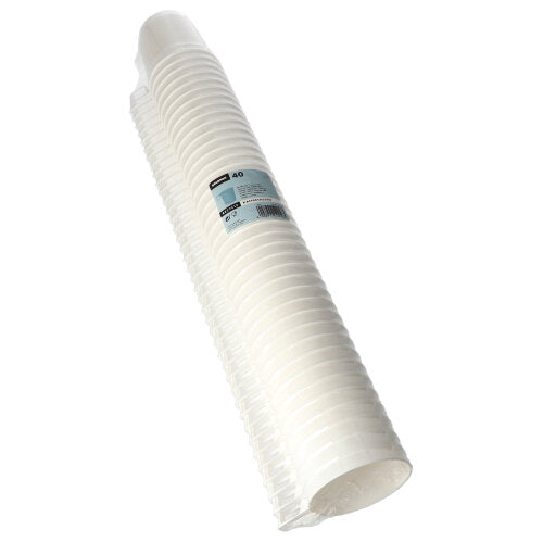 Starpak 40 Kaffeetassen aus weißem PS, 0,25l Ø 8cm · 8,5cm, im Schrumpffolienpack – praktisch für den täglichen Gebrauch.