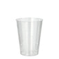 A Starpak 10 drinking cup made of PS (0.2 l, Ø 7.5 cm, 9.7 cm) stands crystal clear and empty against a white background. The transparent cup shows fine surface markings.