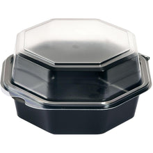 Die Duni GmbH Octaview® Schwarz/Transparent PS 160x160x80 mm Box (405 Stück) ist ein Premium-Lebensmittelbehälter aus Polystyrol mit einem klaren, aufgesetzten Deckel - ideal für die professionelle Präsentation von Lebensmitteln.