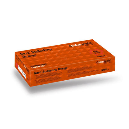 Meditrade Stellargrip, orange disposable glove from nitrile