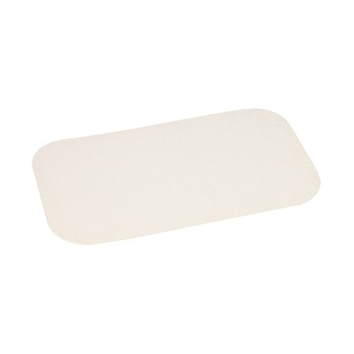 Die Starpak 50 Einlegedeckel sind rechteckige, cremefarbene, PP-beschichtete Einlegedeckel (21,8 x 12,3 cm) mit abgerundeten Ecken auf weißem Untergrund. Die Packung enthält 50 Stück in Schrumpffolie.