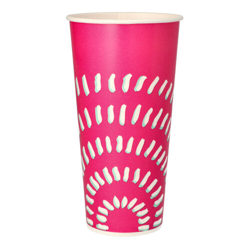 The Starpak 50 drinking cups for cold drinks made of cardboard (0.5 l, pink, 8.97 cm Ø, 16.83 cm high) are ideal for parties – sturdy disposable cups in a practical pack of 50 with a striking design.