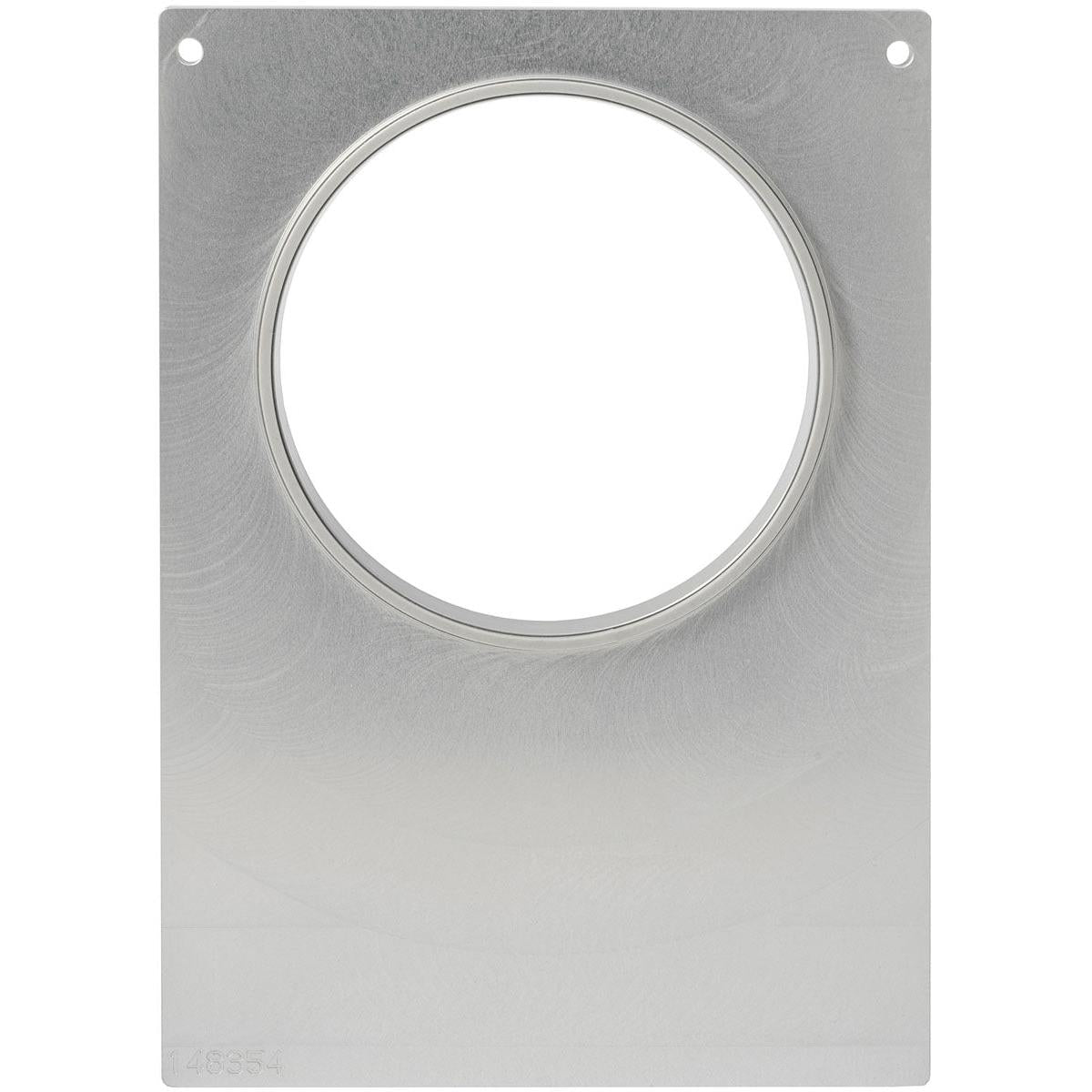 Die Duni GmbH Kassette DF10/20 f. Multi-Schale 350, 500, 650 ml (1 Stück) ist eine rechteckige gebürstete Metallplatte mit einem großen Ausschnitt in der oberen Mitte und zwei kleinen Löchern - ideal für modulare Multi-Schale Aufbewahrungslösungen.