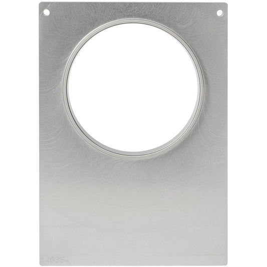 Die Duni GmbH Kassette DF10/20 f. Multi-Schale 350, 500, 650 ml (1 Stück) ist eine rechteckige gebürstete Metallplatte mit einem großen Ausschnitt in der oberen Mitte und zwei kleinen Löchern - ideal für modulare Multi-Schale Aufbewahrungslösungen.