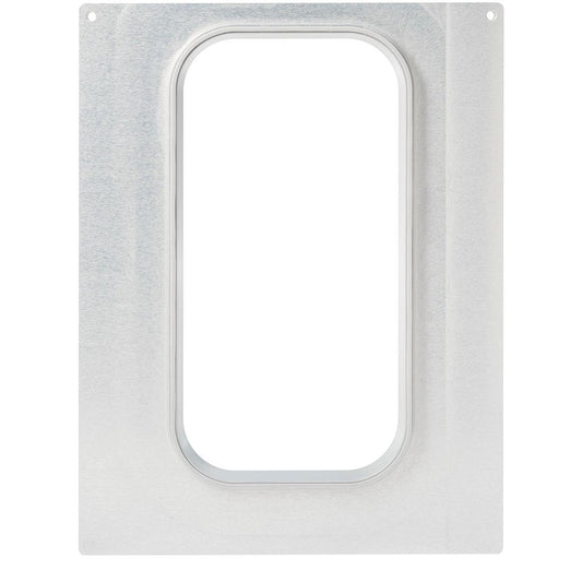 Die Kassette DF15/25 von Duni GmbH ist ein rechteckiges Blech mit einem abgerundeten Ausschnitt, konzipiert für CPET 1/3 GN Schalen (2400 ml). Ihre glatte, gebürstete Oberfläche ist ideal für die Aufbewahrung von CPET-Schalen.