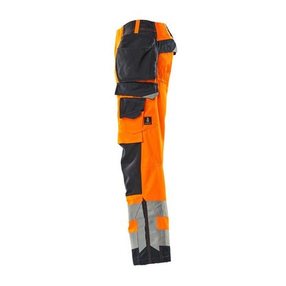 MASCOT® Wigan craftsman trousers, hi-vis orange/black-blue
