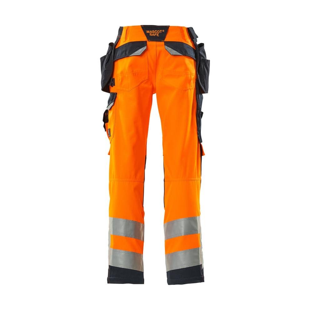 MASCOT® Wigan craftsman trousers, hi-vis orange/black-blue