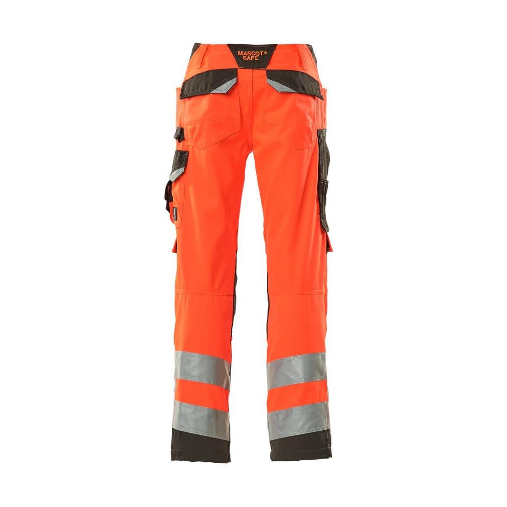 MASCOT® Kendal trousers, hi-vis red/dark anthracite
