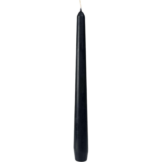 Eine hohe, unbeduftete Leuchterkerze der Duni GmbH (250 x 22 mm, ca. 7h), mit spitzer Spitze und sichtbarem Docht, steht aufrecht vor weißem Hintergrund.