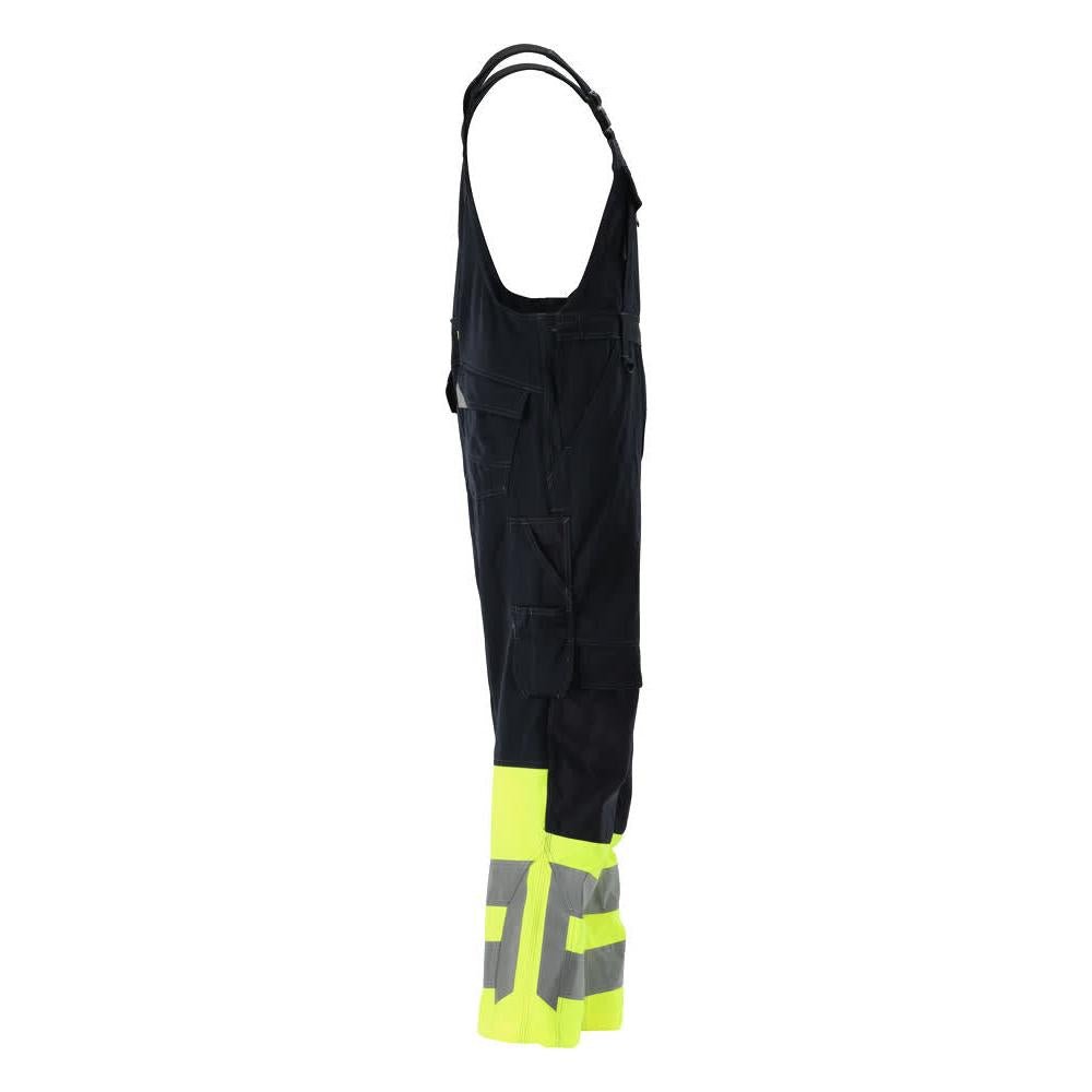 MASCOT® Sunderland dungarees, black blue/hi-vis yellow